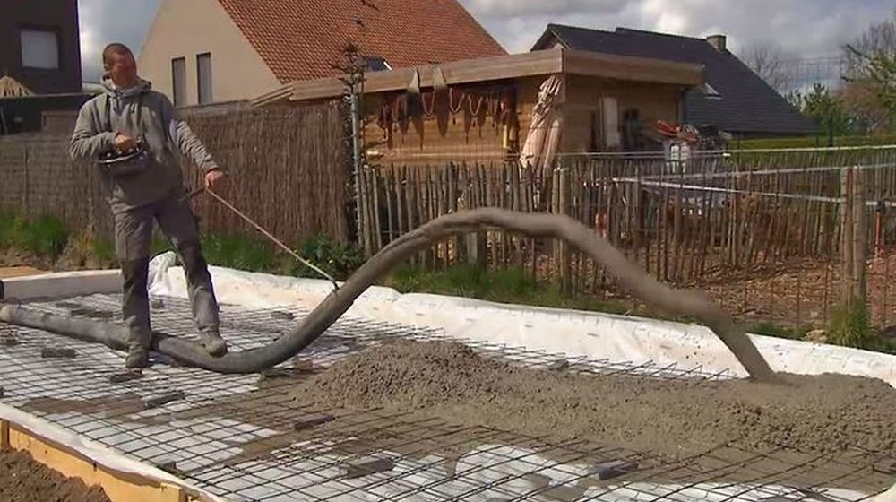 storten beton  betonplaat