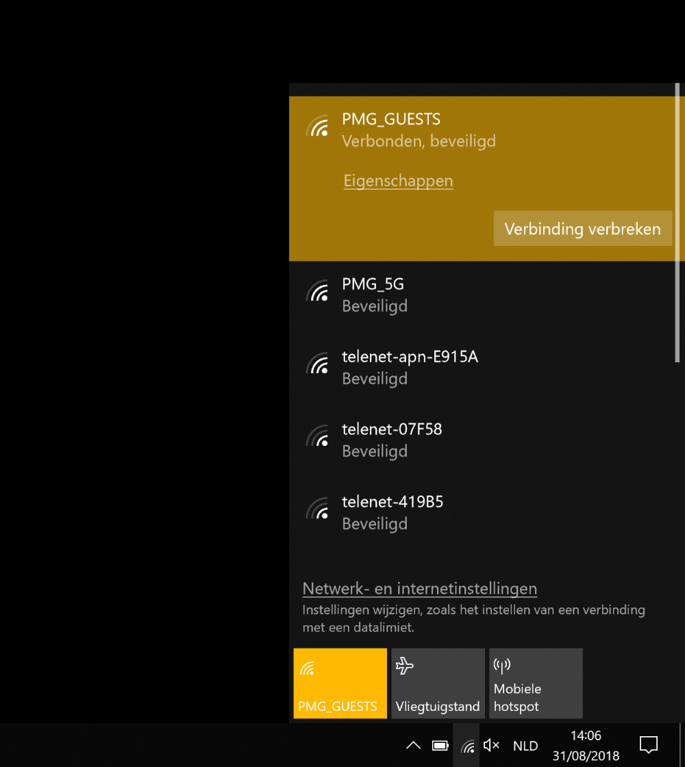 Wifi instellen