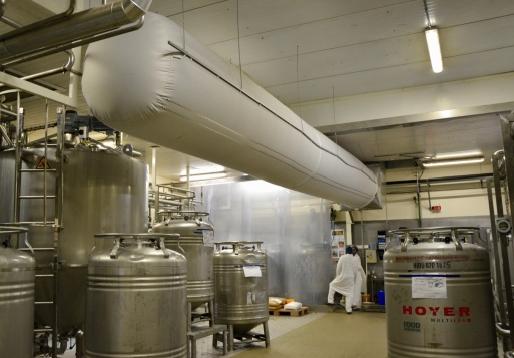 En fonction de l’espace disponible, l’air froid est acheminé par des conduits fixes ou des flexibles en textile pour être diffusé sans humidité dans l’atelier