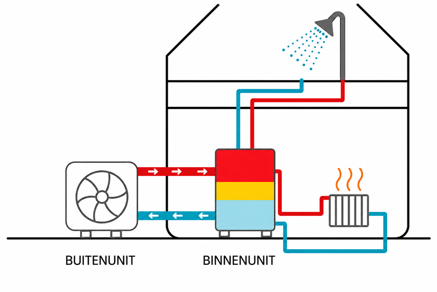 figuur lucht water warmtepomp
