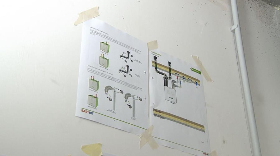 ventilatieplan aan de muur
