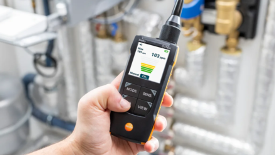 Testo gaslekdetector met realtime weergave van gasconcentratie