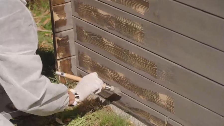 annabelle beitst een tuinhuis