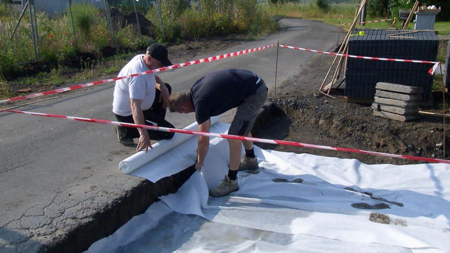 geotextiel doek leggen