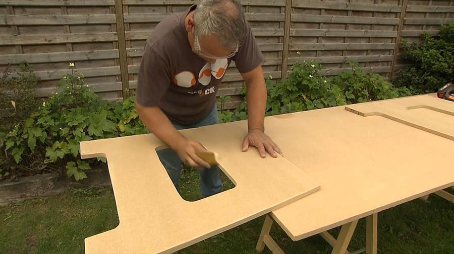 maal twee houten schragen